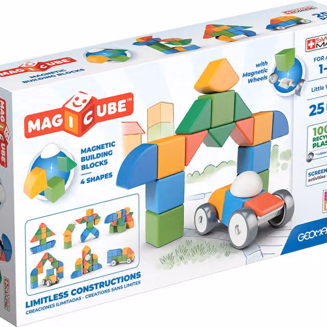 Geomagworld Magicube 25pc Set of Multicolour Connecting Blocks