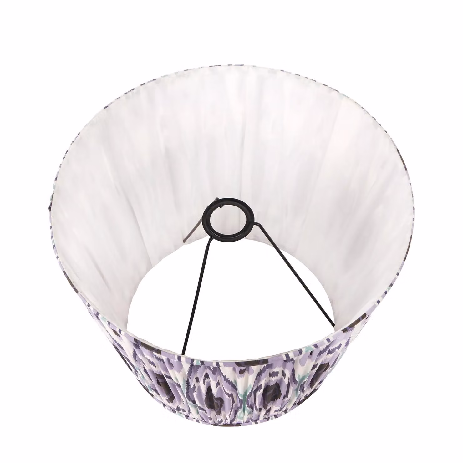 Ruma Lilac Ikat Patterned Pleated Tapered Table Lamp Shade in Purple and Multicolour, Diameter: 35.56 cm – 5
