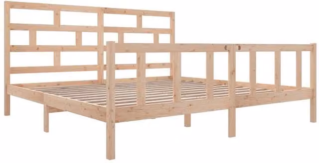 Berkfield Home Beautiful Solid Wood Pine Bed Frame in Natural
