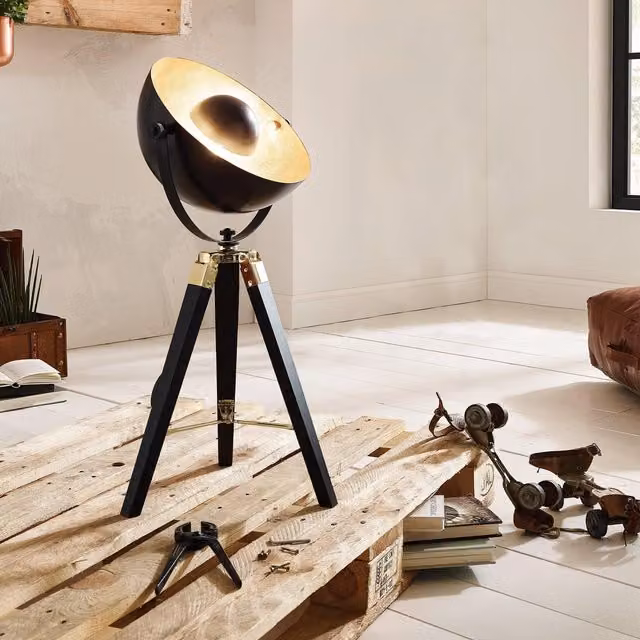 Eglo Covaleda Table Lamp in Black and Gold/Brass – 1