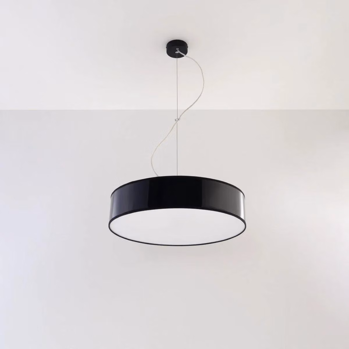 Sollux Lighting Arena 45 Round Minimalist Ceiling Pendant Light, Black, W/D/H: 45 x 45 x 111 cm – 2