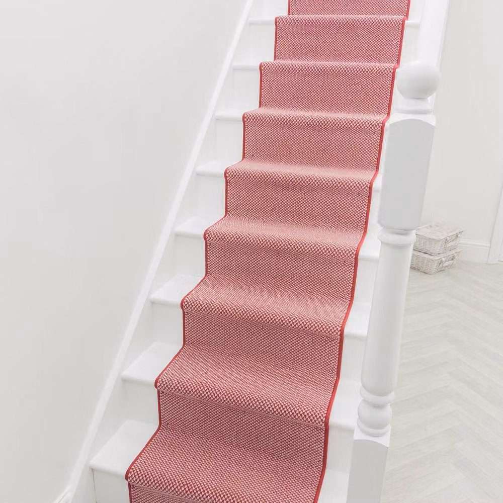 runrug Hazy Stair Runner Carpet in Red, W: 60 cm, L: 450 cm – 4
