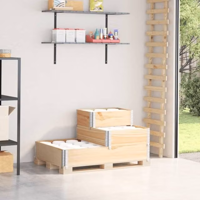 Berkfield Home 3-Tier Raised Bed in Brown Solid Wood and Galvanised Steel, W: 120 cm, D: 80 cm