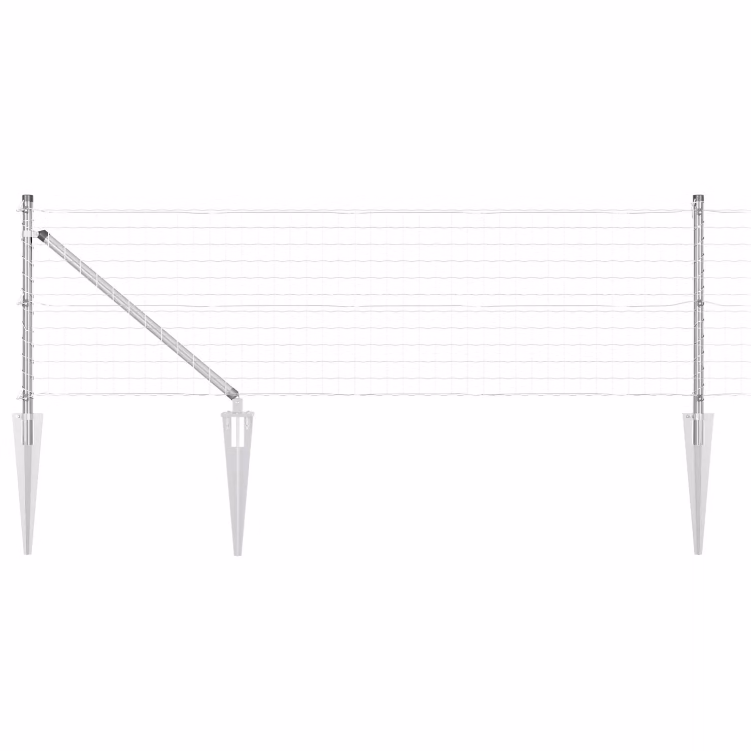 Berkfield Home Euro Fence in Silver Galvanised Steel with 13 Spike Posts, W: 25 m, H: 0.4 m – 2