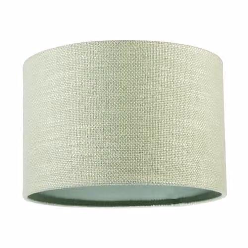 Happy Homewares Modern Round Bobbled and Textured Fabric Lamp Shade in Green, W: 30 cm, H: 20 cm – 1