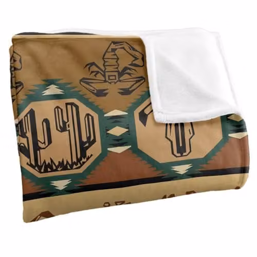 JQ Licensing Southwest Desert Silky Touch Super Soft Fleece Throw Blanket in White, W/D/H: 152 x 127 cm – 2