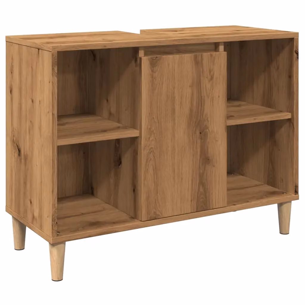 Berkfield Home Artisan Oak Bathroom Cabinet in Brown, W/D/H: 80 x 33 x 60 cm – 2