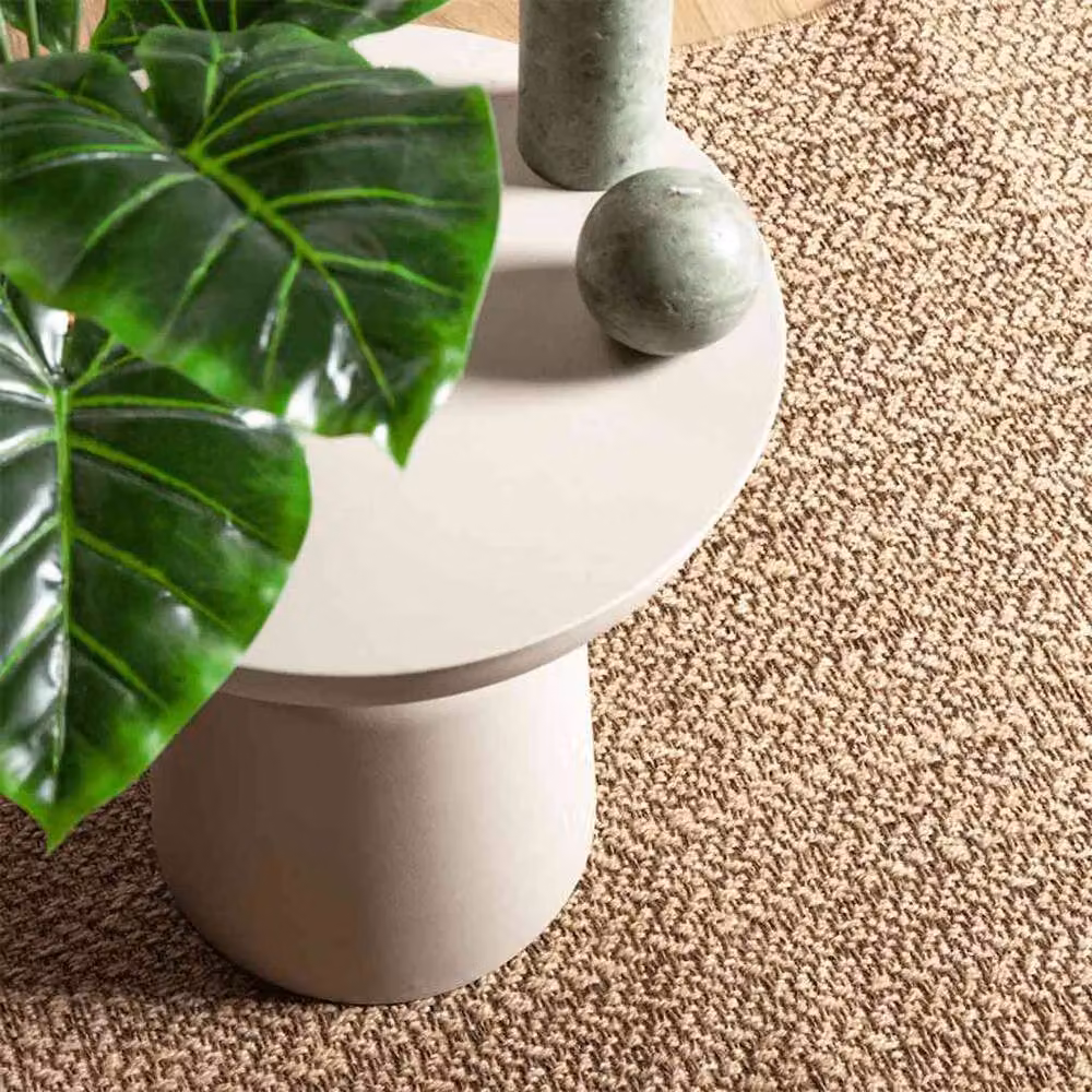 Berkfield Home Jute Look Indoor and Outdoor Round Rug in Sand and Beige, Diameter: 100 cm – 2