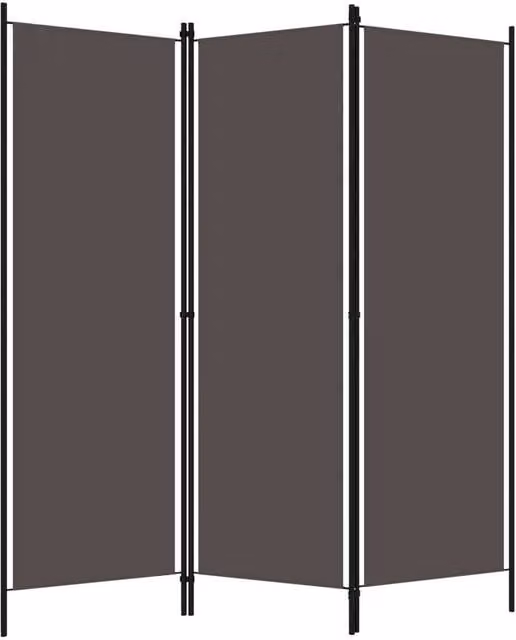 Berkfield Home 3-Panel Room Divider in Anthracite Grey, W/H: 150 x 180 cm