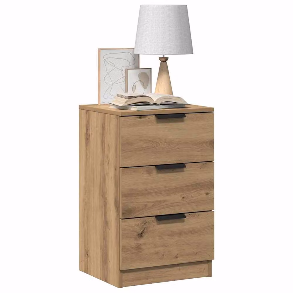 Berkfield Home Artisan Oak Bedside Cabinet in Brown, W/D/H: 40 x 36 x 65 cm – 3