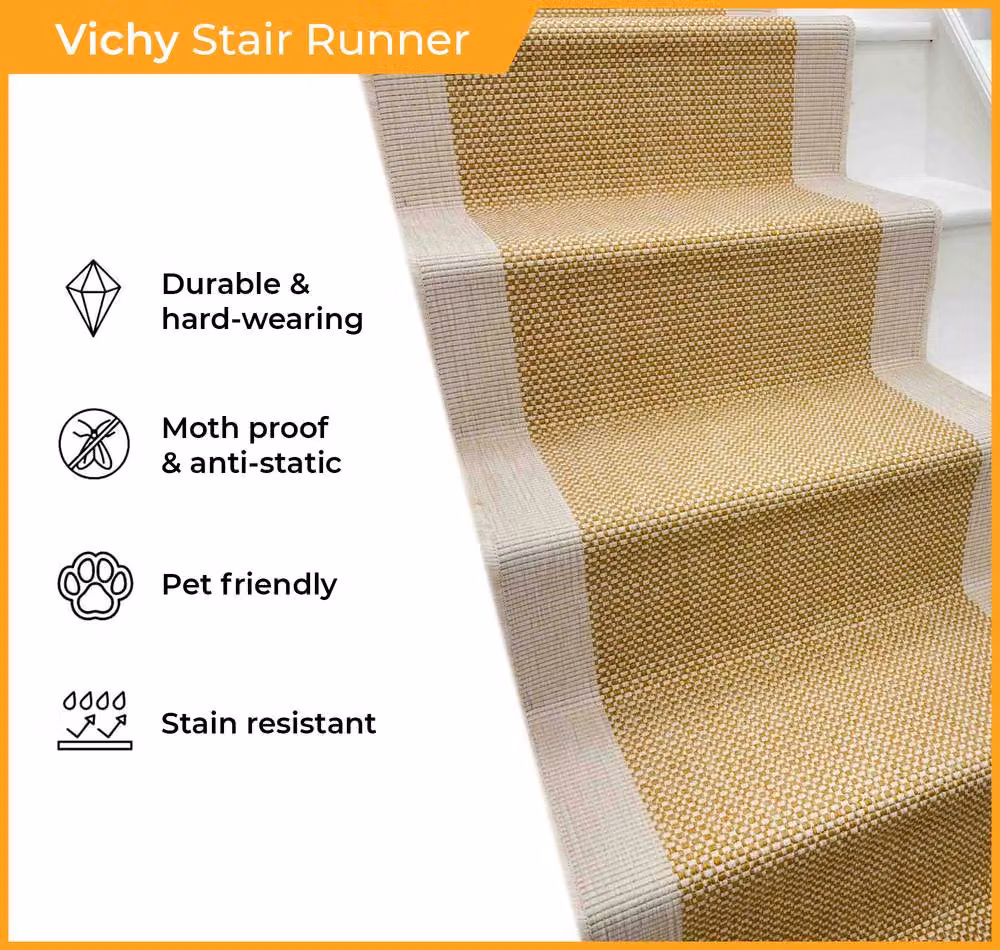 runrug Reversible Flatweave Stair Runner Rug in Midnight Blue and Grey, W/D/H: 60 x 510 x 0.2 cm – 5