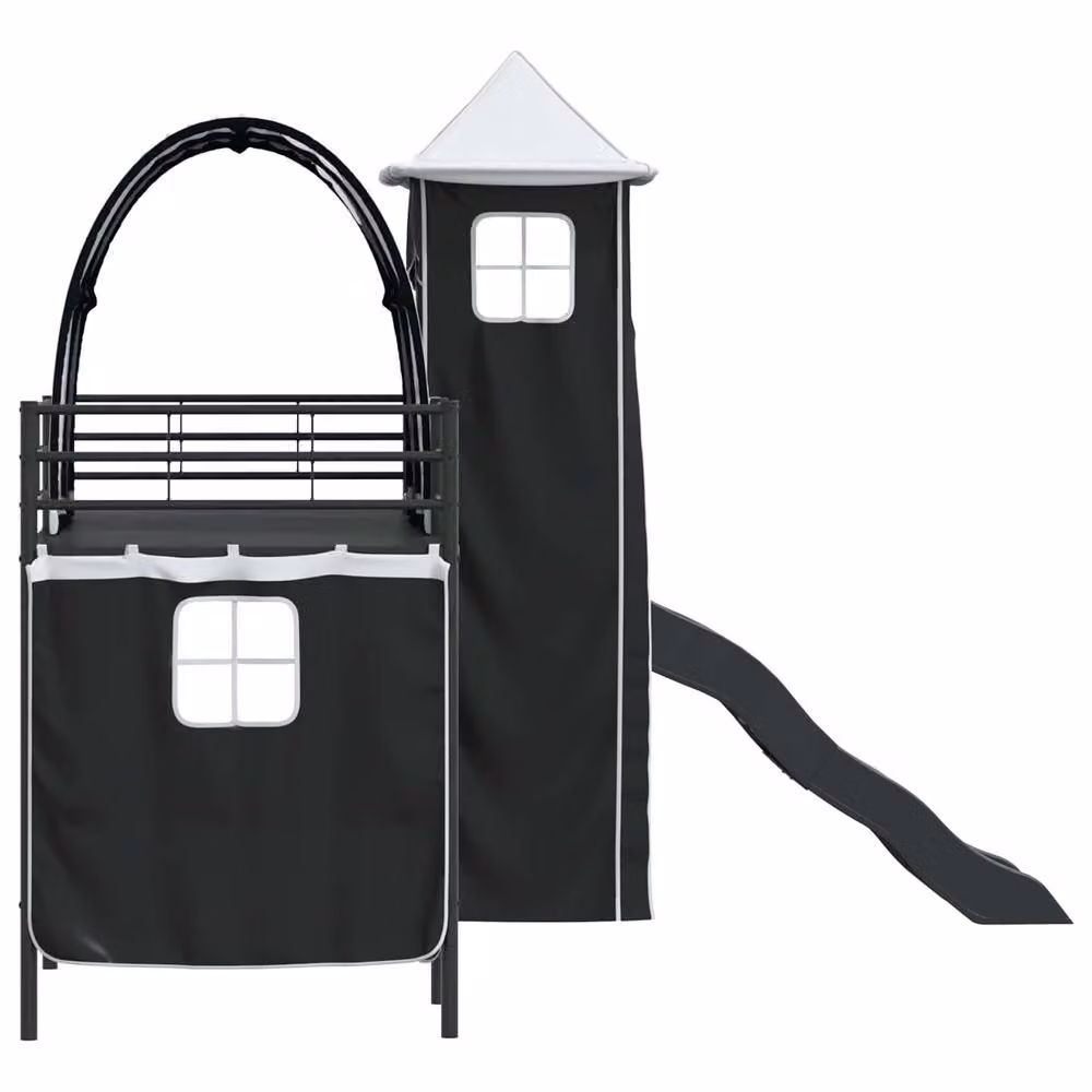 Berkfield Home Kids' Loft Bed Frame in Black Metal – 5