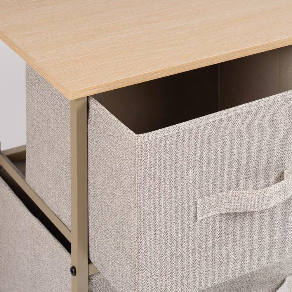 Scottish Everlastings Ltd 5 Drawer Beige Cabinet with Beige Fabric Drawers – 2