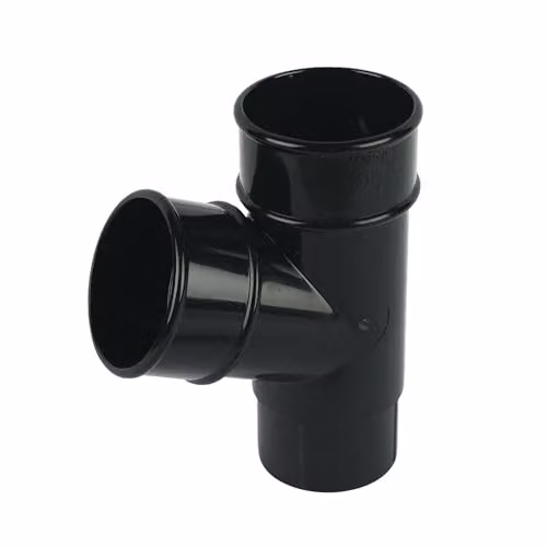 FloPlast Mini Gutter Branch 50mm 112 Degree Black