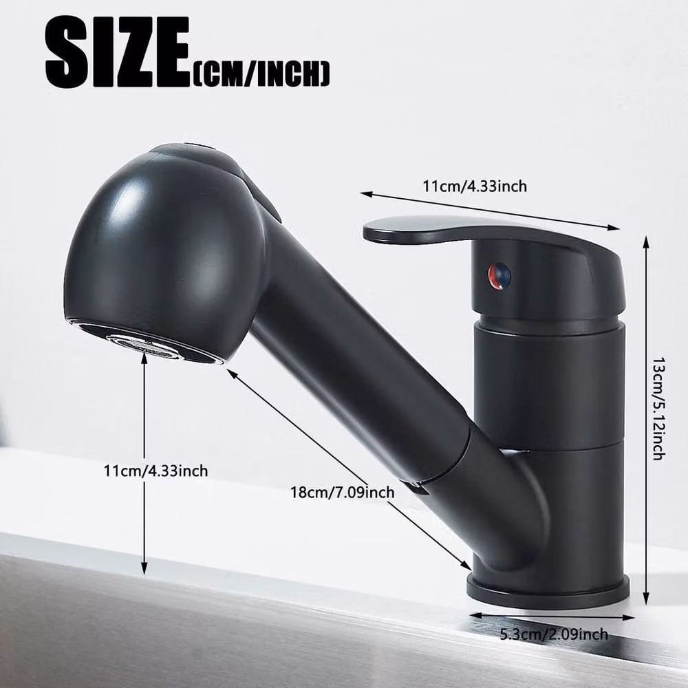 EONLION Matt Black Kitchen Sink Mixer Tap with Pull Out Spout and Spray Function – 2
