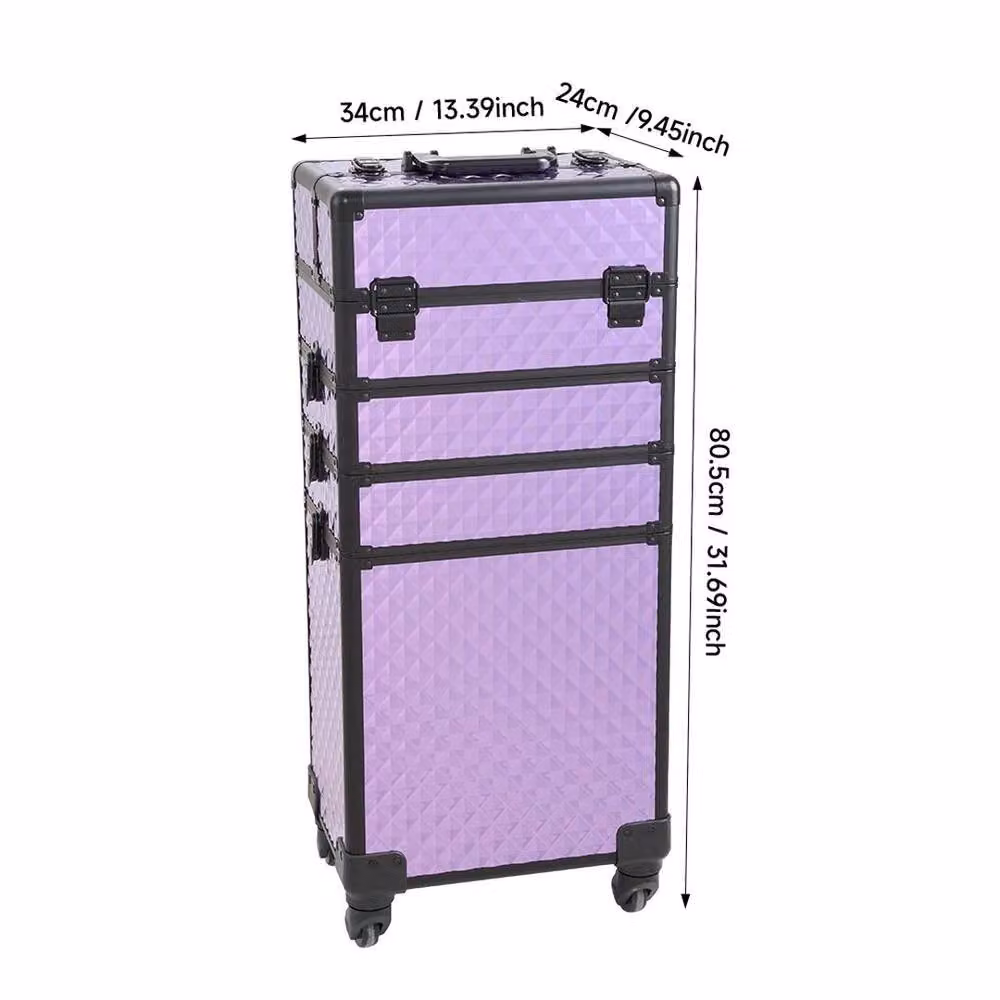Kelvenix 4 in 1 Makeup Cosmetic Storage Box, Purple, W: 80.5 cm, D: 34.0 cm – 2