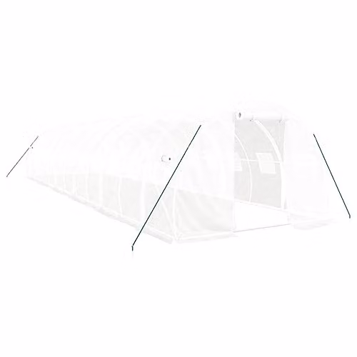 vidaXL Large White Greenhouse with Galvanised Steel Frame and Polyethylene Cover, W/D/H: 600 x 500 x 250 cm