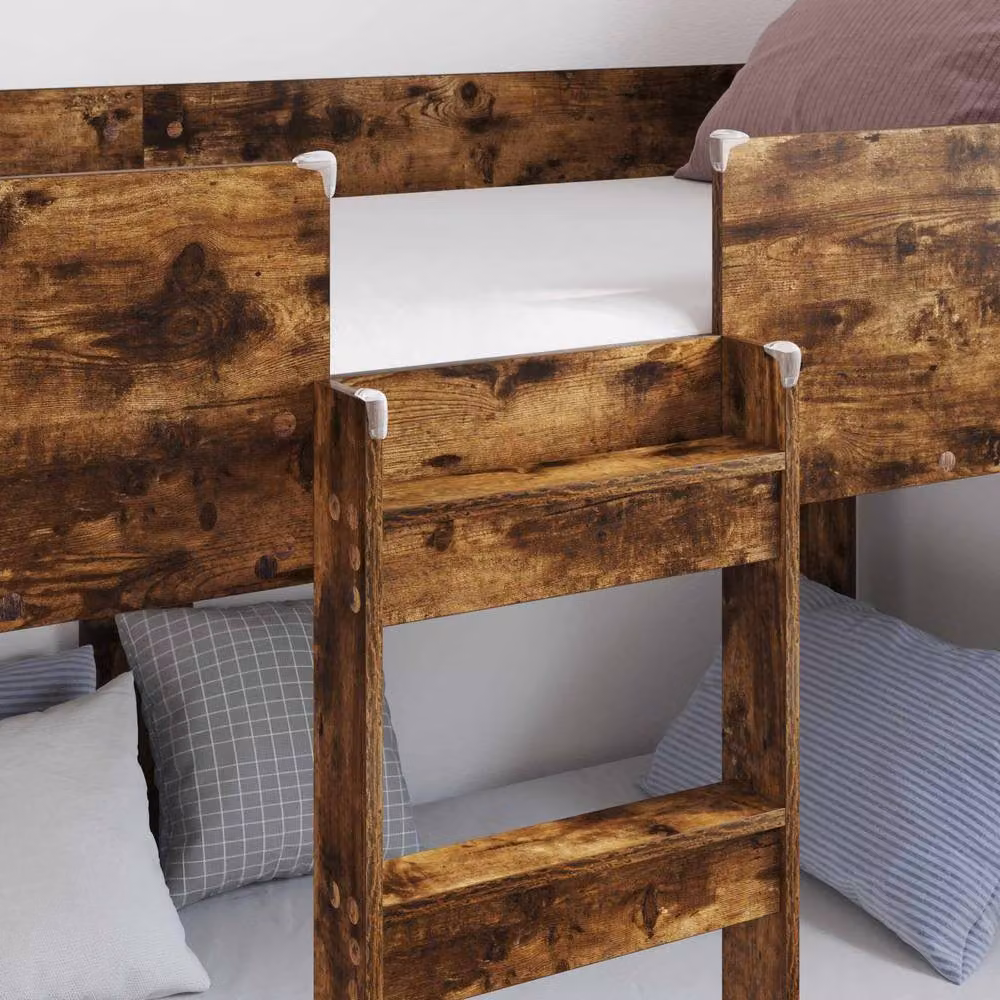 Berkfield Home Modern Two-Level Bunk Bed for Children in Smoked Oak Brown, W: 80 cm, L: 200 cm – 3