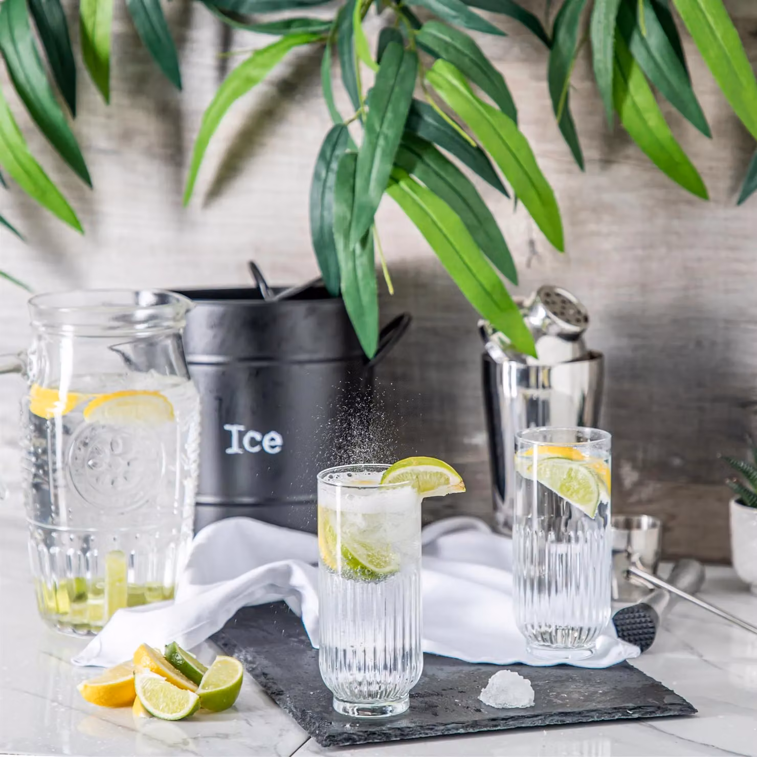 LAV Tokyo 12-Piece Geometric Glassware Set, Clear Highball and Whiskey Tumblers – 3