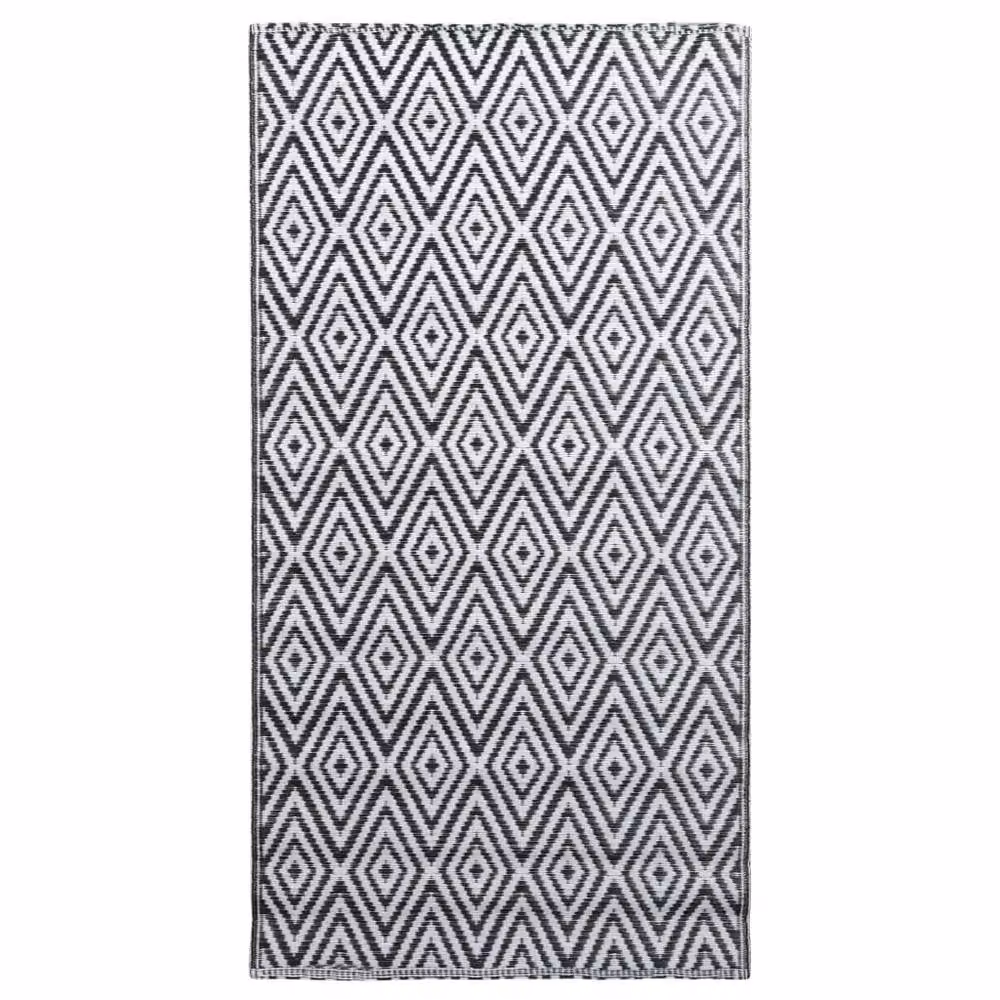 Berkfield Home Modern Outdoor Garden Carpet in White and Black, W/D: 120 x 180 cm – 2