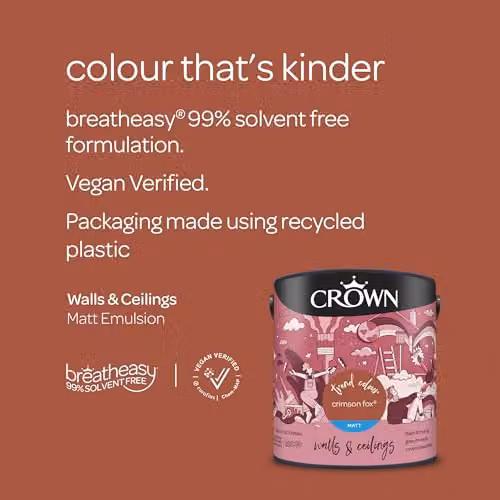 Crown Crimson Fox Matt Emulsion Water Based Red 2.5l – 3
