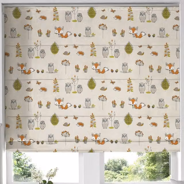 Terrys Woodland Fox Made to Measure Blackout Roman Blind in Multicolour