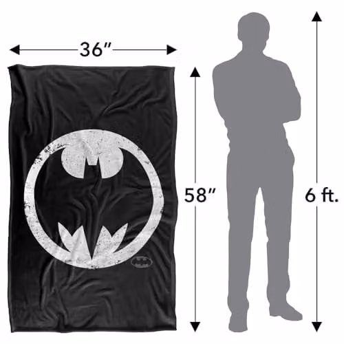 Warner Bros. Batman Frank Miller Bat Signal Super Soft Fleece Throw Blanket, Multicolour, W/D/H: 91 x 147 cm – 4