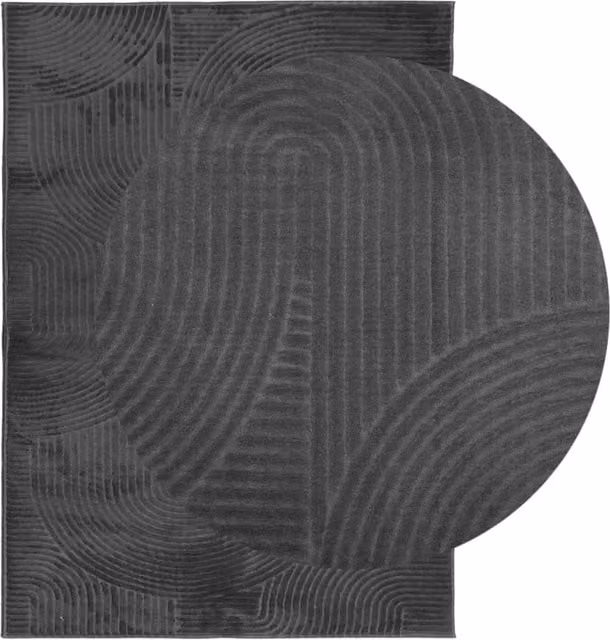Berkfield Home IZA Short Pile Scandinavian Style Rug in Anthracite Grey, W: 200 cm, L: 280 cm – 1