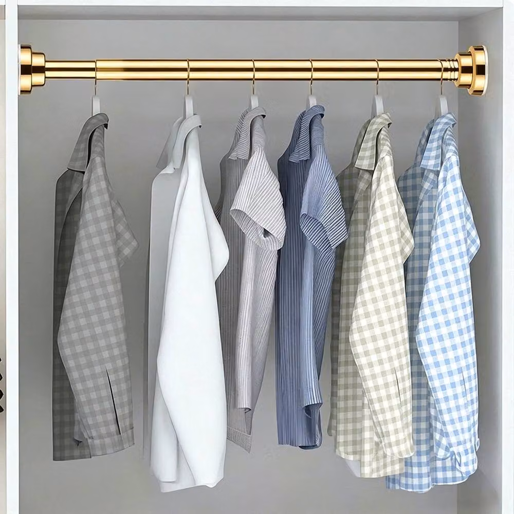 KORVIXA Heavy Duty Extendable Curtain Pole in Gold, 45-170 cm – 3