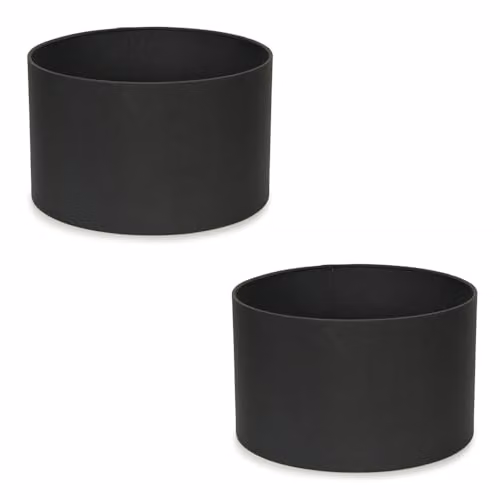 ValueLights Reni Pair of Charcoal Grey Fabric Drum Ceiling Lamp Shades, Width: 25 cm, Height: 15 cm – 5