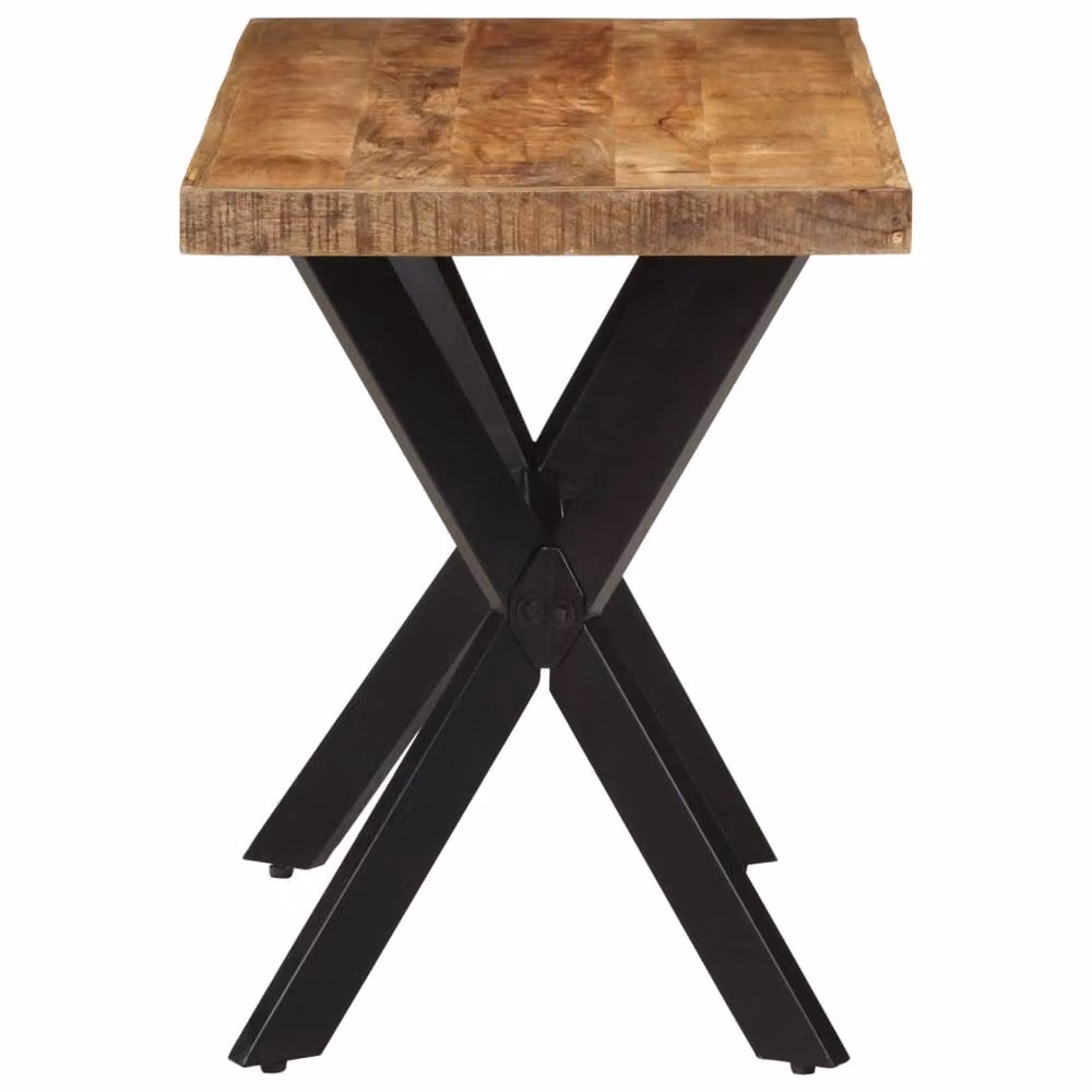 Berkfield Home Rectangular Mango Wood Dining Table in Brown, W/D/H: 110 x 55 x 75 cm – 2