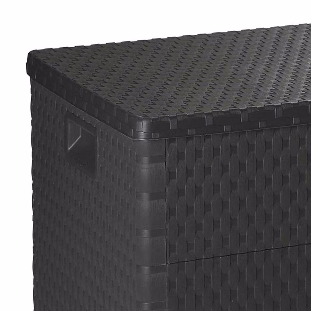 Berkfield Home Garden Storage Box in Anthracite and Black PP Rattan, W/D/H: 120 x 56 x 63 cm – 3