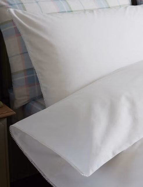 Laura Ashley Riane White Pure Cotton Bedding Set, 200 x 200 cm