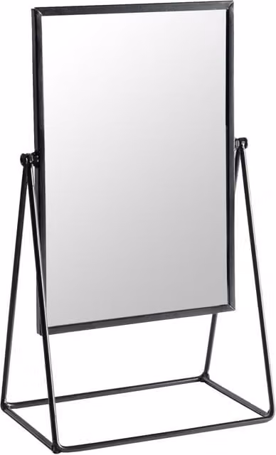 Harbour Housewares Rectangular Tabletop Makeup Mirror in Black, 39 cm