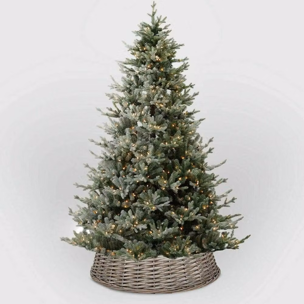FLAVORA Grey Rattan Christmas Tree Skirt – 2