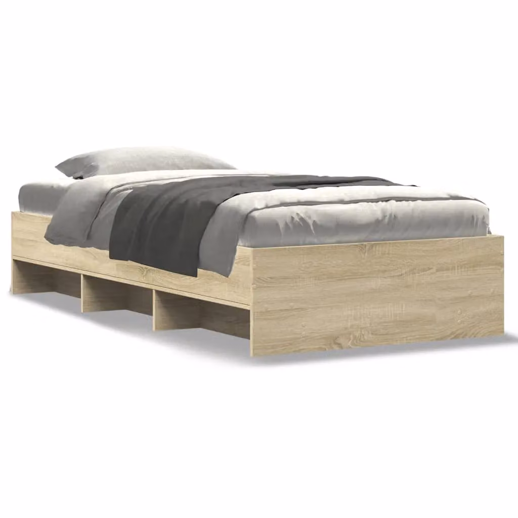 Berkfield Home Sonoma Oak Small Single Bed Frame in Brown, W: 75 cm, L: 190 cm – 2