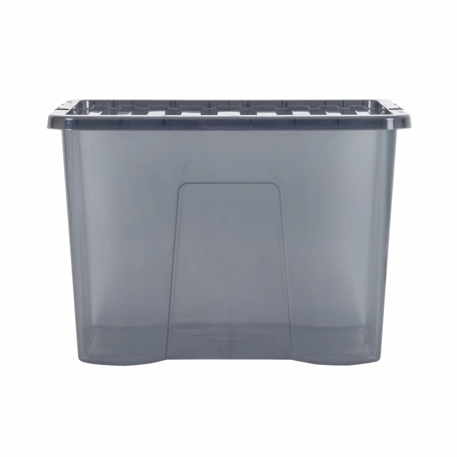 Wham Crystal Stackable Plastic Storage Boxes with Lids and Handles, Black, 4 x 80L – 2