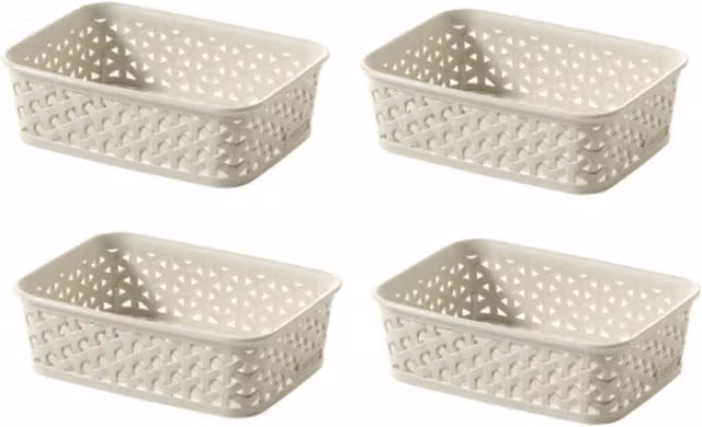 Curver Beige Plastic Storage Basket