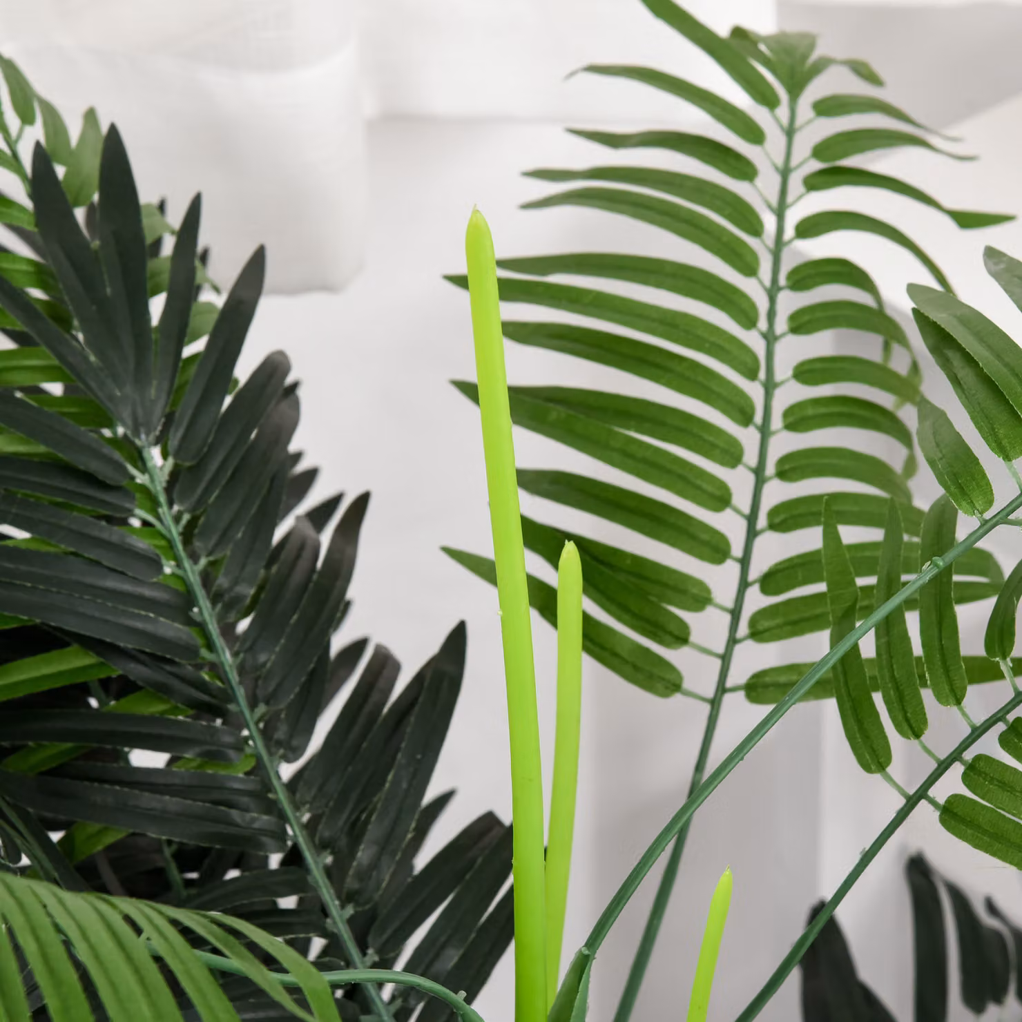 Outsunny Artificial Palm Tree in Pot, 2 Pack, Green, Height: 125 cm – 7