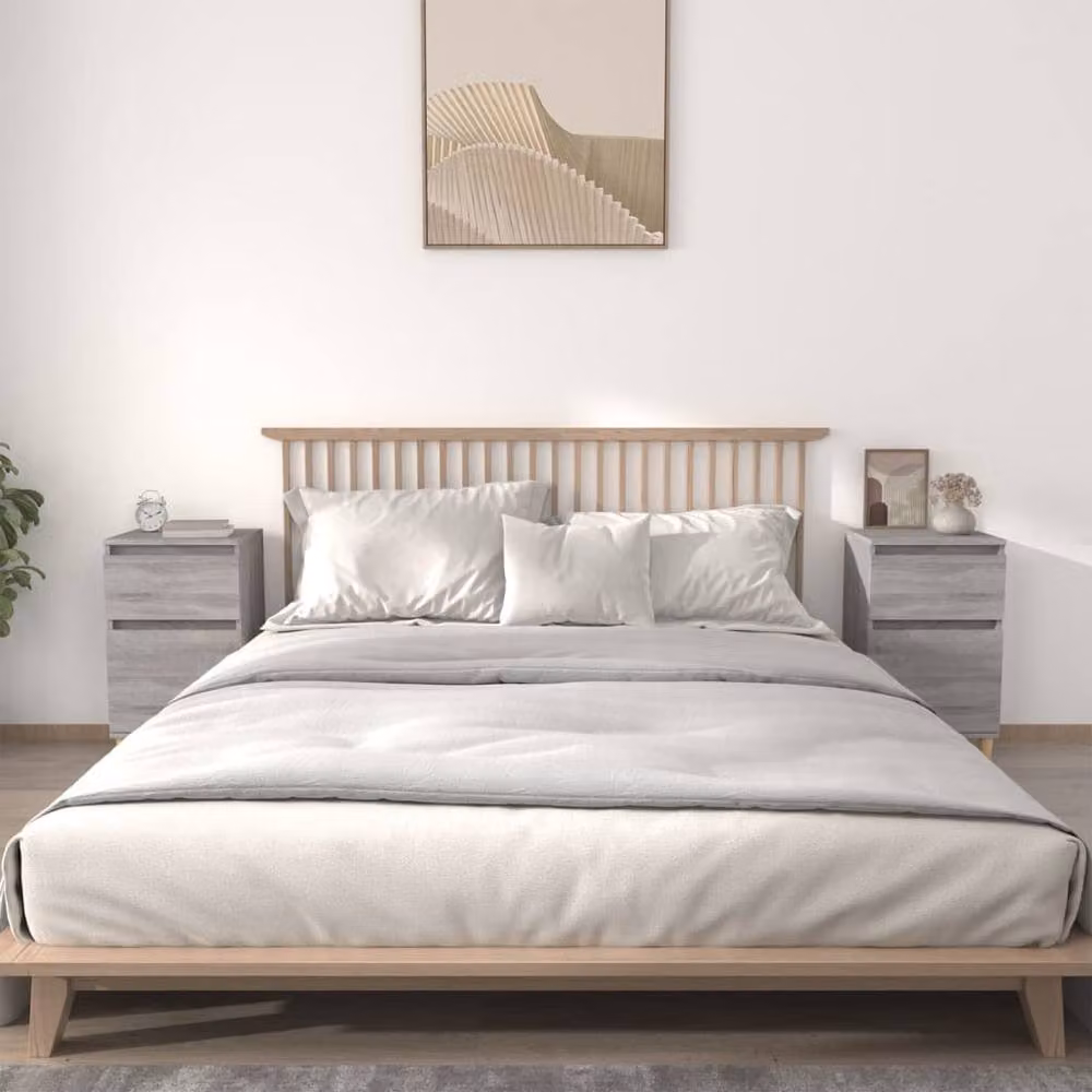 Berkfield Home Elegant Bedside Cabinets, 2 Piece Set, Grey Sonoma, W/D/H: 40 x 35 x 70 cm – 2