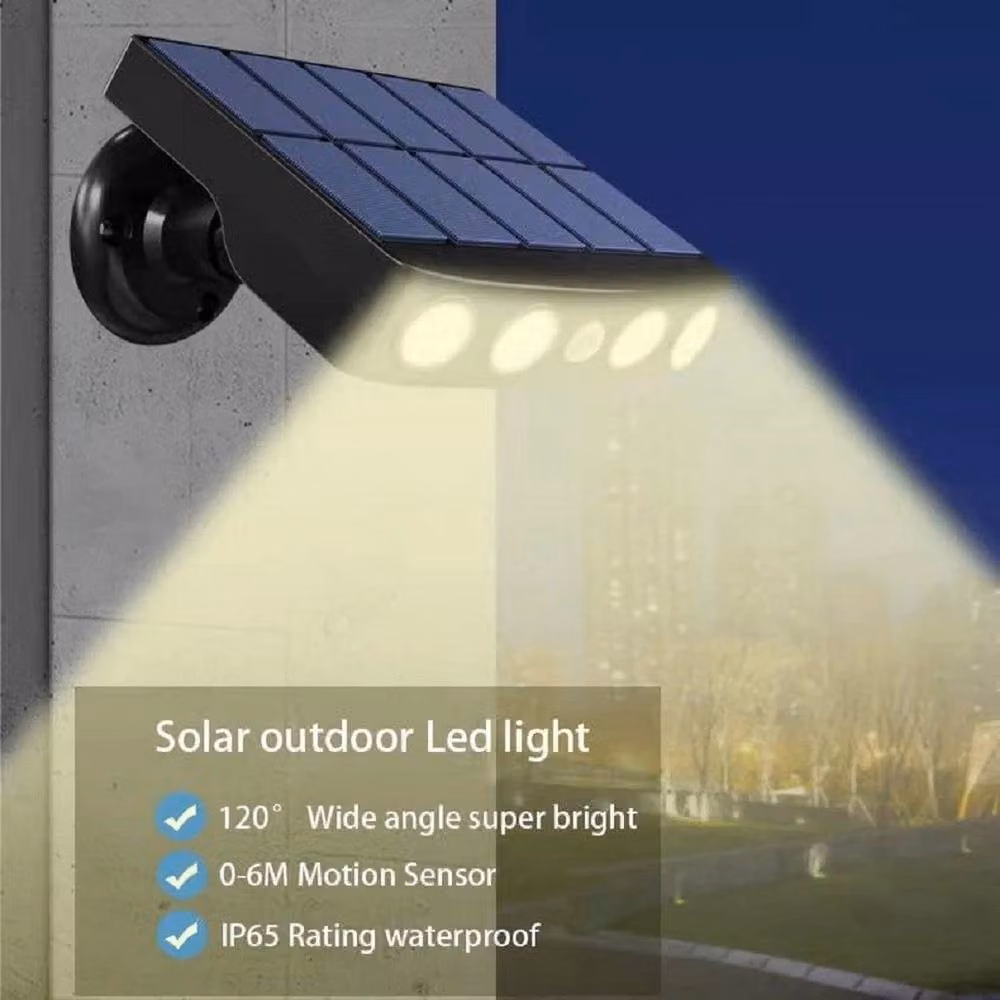 EONLION Pack of 2 Solar Powered LED Outdoor Wall Lights with Motion Sensor in Black, Warm White – 3