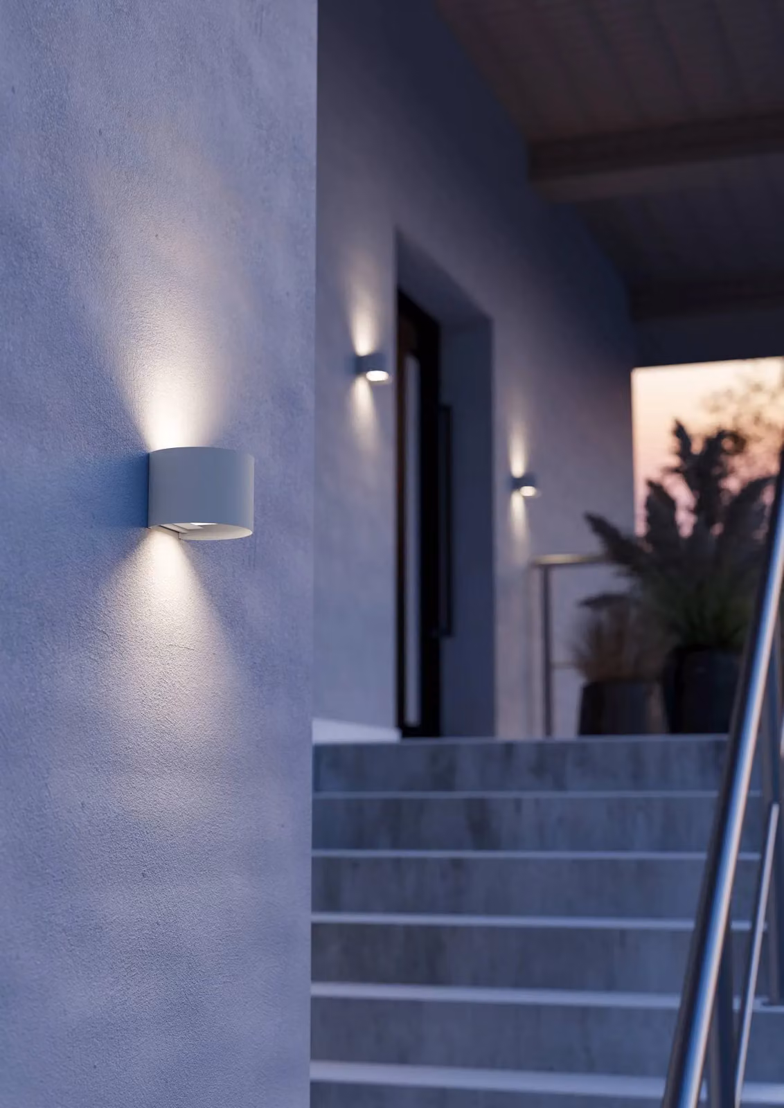 Eglo CALPINO 3 White LED Outdoor Wall Light with Transparent Glass – 2