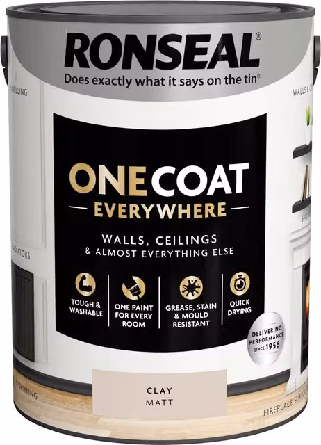Ronseal One Coat Everywhere Interior Matt Paint in Beige, 5 l
