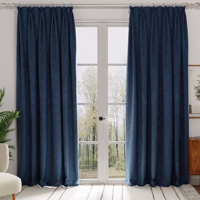 Terrys Elvira Made to Measure Blackout Fabric Curtain Panel in Blue