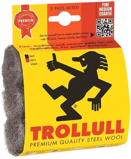Trollull Steel Wool DIY Pads, 3 Pack, Grey/Multicolour