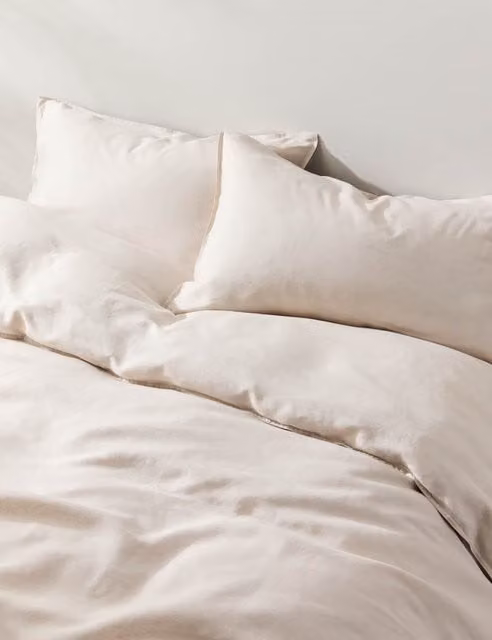 M&S Pure Linen Bedding Set in Sand, W: 140 cm x L: 200 cm