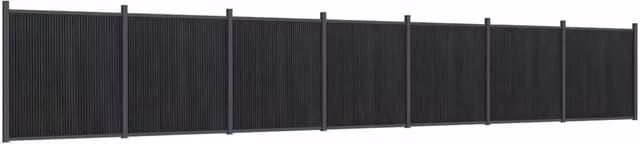 Berkfield Home Grey WPC and Aluminium Opaque Rectangular Fence Panel, W: 1218 cm, H: 186 cm