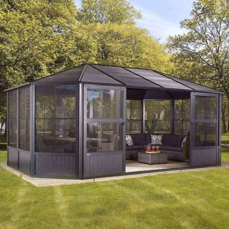 Sojag Charleston Solarium in Grey Aluminium and Metal