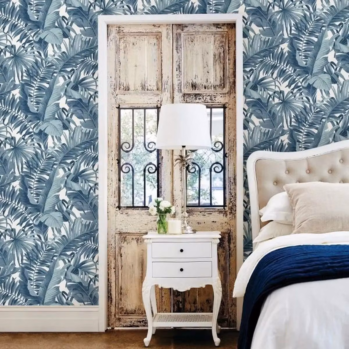 Fine Décor A-Street Palm Leaf Botanical Wallpaper in Blue – 2