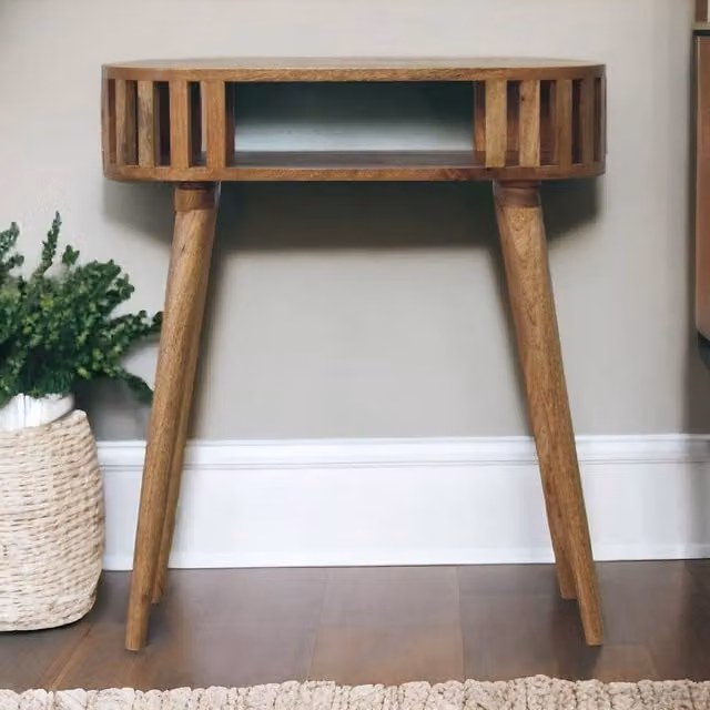 STILVORA Mango Wood Solid Console Table in Brown – 1